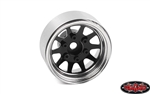 RC4WD OEM 6-Lug Stamped Steel 1.55" Beadlock Wheels (Black and Chrome) (4)