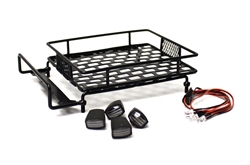 Racers Edge 1/10 Scaler Metal Grid Roof Rack Oval Lights Black