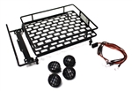 Racers Edge 1/10 Scaler Metal Grid Roof Rack Round Lights Black