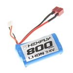 Redcat 2S 7.4V 800mAh TYPE 14500 Li-Ion Battery Pack - Deans