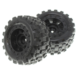 Redcat Volcano-16 Pre-mounted Tires with Black Wheels (2)