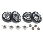 Redcat Lowrider Wire Wheels with Low Profile Tires, Lock Nuts and Knockoffs - Silver (4 sets)