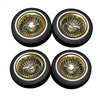 Redcat Lowrider Wire Wheels with Low Profile Tires, Lock Nuts and Knockoffs (4 sets) - Gold