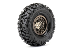 ROAPEX 1.9" Booster Crawler Tires Mounted on Black Chrome Wheels (2)