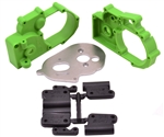 RPM Hybrid Gearbox Housing and Rear Mounts (Green) Stampede 2wd / Rustler 2wd / Slash 2wd