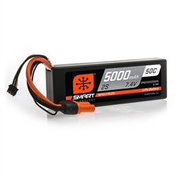 Spektrum 2S 7.4V 5000mAh 50C Smart Hardcase LiPo Battery - IC5