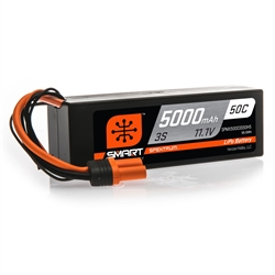 Spektrum 3S 11.1V 5000mAh 50C Smart Hardcase LiPo Battery - IC5