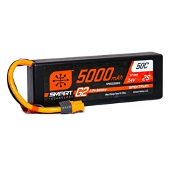 Spektrum 2S 7.4V 5000mAh 50C Smart G2 Hardcase LiPo Battery - IC3