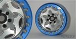 SCRATCH & DENT SSD RC 2.2" Champion Beadlock Wheels (Silver / Blue) (2)
