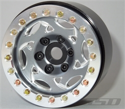 SSD RC Single 1.9" Champion Beadlock Wheel (Grey/Silver) (1)