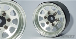 SSD RC 1.55" Steel D Hole Wheels (Silver) (2)