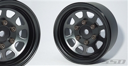 SSD RC 1.55" Steel D Hole Wheels (Black) (2)