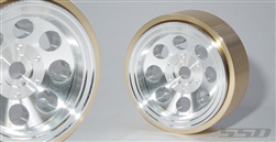 SSD RC 1.0" Aluminum / Brass 8 Hole Wheels (Silver) (2)