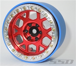 SSD RC Single 2.2" Boxer PL Beadlock Wheel (Red) (1)