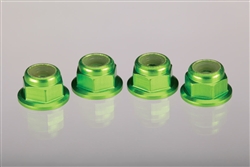 Traxxas Green Wheel Nuts aluminum flanged serrated 4mm (4)