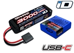 Traxxas 2S Completer Pack with (1) 2S 7.4V 3000mAh 20C LiPo Battery and (1) USB-C Charger