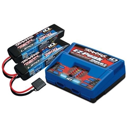 Traxxas 2S Completer Pack with (2) 2S 7.4V 7600mAh LiPo Batteries and (1) EZ-Peak Dual Charger