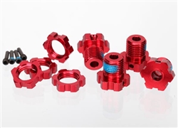 Traxxas 17mm Wheel Hubs, Wheel Nuts and Screw Pins (Red)