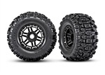 Traxxas Premounted Sledgehammer Tires and Wheels for Maxx, 17mm Hex, Black (2)