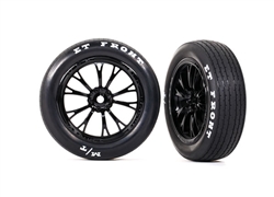 Traxxas Drag Slash Front Wheels & Tires, Gloss Black (2)