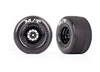 Traxxas Drag Slash Rear Wheels & Tires, Gloss Black (2)