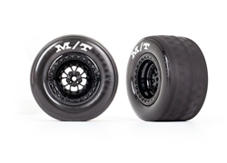 Traxxas Drag Slash Rear Wheels & Tires, Gloss Black (2)