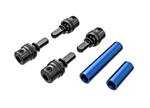 Traxxas Driveshafts, center, male and female, 6061-T6 aluminum, Blue, TRX-4M