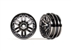 Traxxas Wheels, 1.0", Style 1 (black chrome) (2), TRX-4M