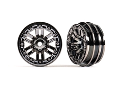 Traxxas Wheels, 1.0", Style 1 (black chrome) (2), TRX-4m