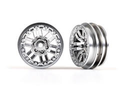 Traxxas Wheels, 1.0", Style 1 (satin chrome) (2), TRX-4m