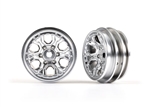 Traxxas Wheels, 1.0", Style 2 (satin chrome) (2), TRX-4m