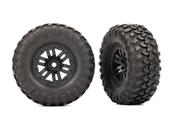 Traxxas Tires, 1.0", Canyon Trail, Pre-mounted on black wheels (2), TRX-4m