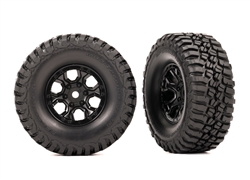 Traxxas Tires, 1.0", BFGoodrich Mud-Terrain T/A KM3, Pre-mounted on black wheels (2), TRX-4m