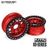 Vanquish Products KMC 1.9" XD127 Bully Wheels Red Anodized (2)