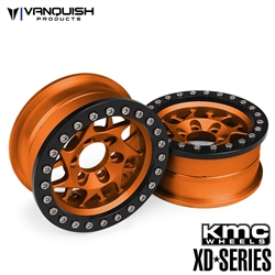 Vanquish Products KMC 1.9" XD127 Bully Wheels Orange Anodized (2)