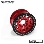 Vanquish Products Single Method 1.9" Race Wheel 105 Red / Black Anodized (1)