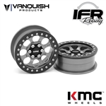 Vanquish Products 2.2 Aluminum KMC KM237 Riot Beadlock Wheels Grey Anodized (2)