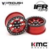 Vanquish Products 1.9 Aluminum KMC KM237 Riot Beadlock Wheels Red Anodized (2)
