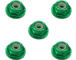 XSpede 2mm Flanged Lock Nuts - Green (5)