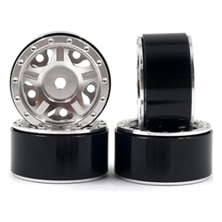 Yeah Racing Aluminum CNC 5 Spoke Beadlock Wheels for Axial SCX24 (4) - Silver