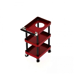 Yeah Racing 1/10 Scale 3-Tiered Rolling Metal Cart - Red