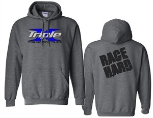 Triple X Race Hard' Hoodie.  Black.