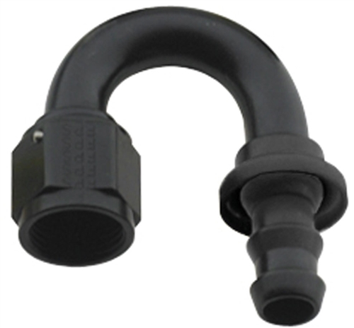 Push Lock Fitting. 180° (-16) Black.