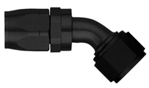 Swivel Hose End. (45°) (-4) Black.