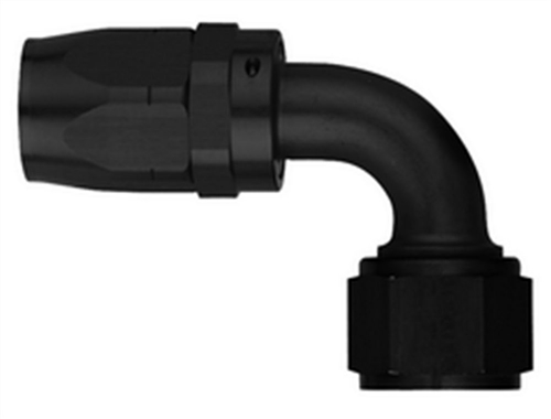 Swivel Hose End. (90°) (-6) Black.