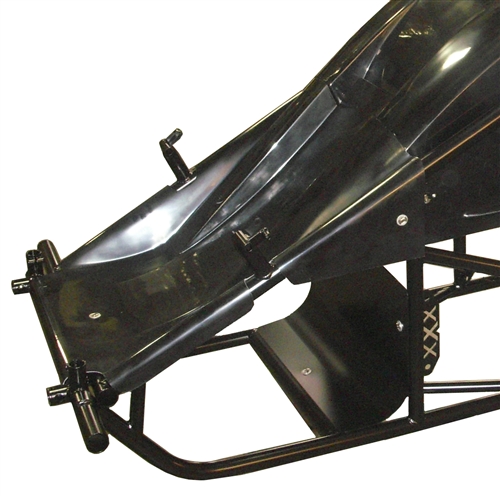 XXX Sprint Car Dual Duct Inside The Rail Nose.  Black.