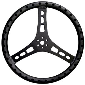 XXX Steering Wheel.  15" Wide.  1 1/4" Tube.  Lightweight Aluminum.  Black.