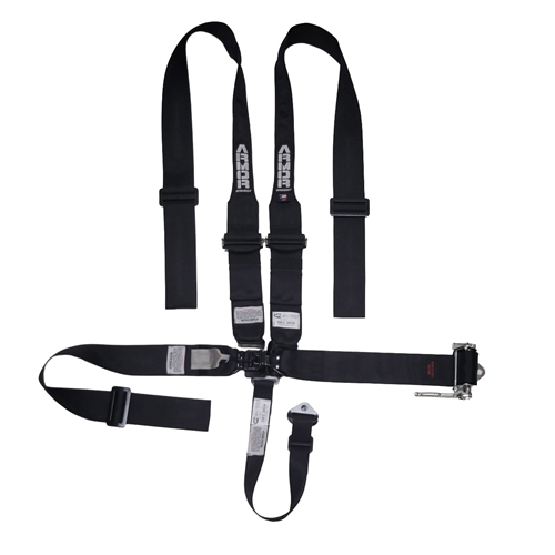 UltraShield Armor Series Latch and Link Ratcheting Seat Belt.  HANS Compatible. Black.