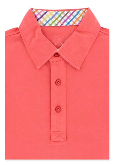 Bugatchi T-shirt polo short sleeve - L - CORAL