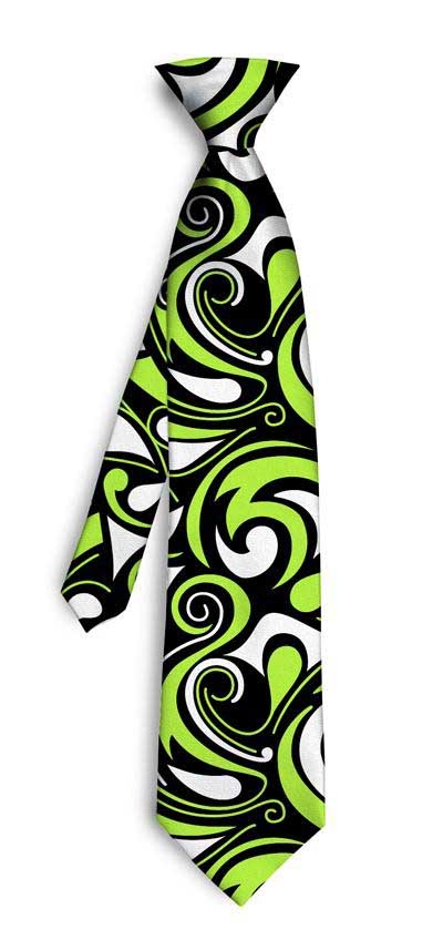 Black Lime Green Splash Silk Tie LoudMouth Golf